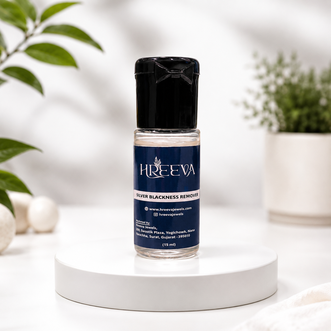 Hreeva Silver Blackness Remover Solution for Sterling Silver Jewellery Cleaning (15 ml)